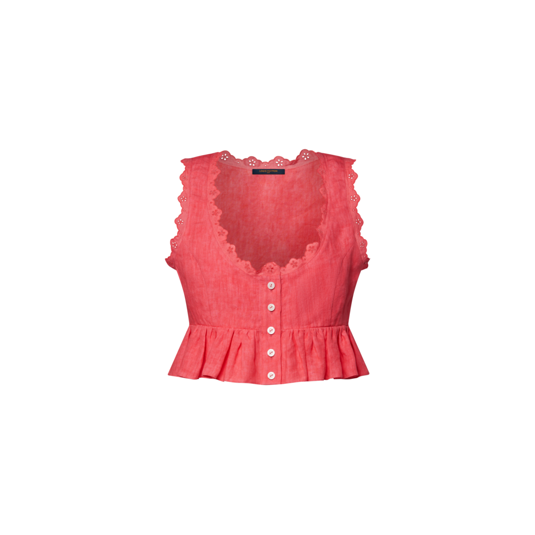 Broderie Trim Peplum Crop Top - Women - Ready-to-Wear | LOUIS